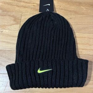 Nike Black Knit Beanie with Logo